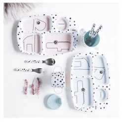 Done By Deer Dining & Aprons Happy Dots Spoon & Fork Set - Powder