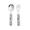 Done By Deer Dining & Aprons Happy Dots Spoon & Fork Set - Powder