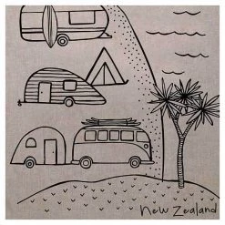 Karen Design Kiwiana NZ Camping Tea Towel