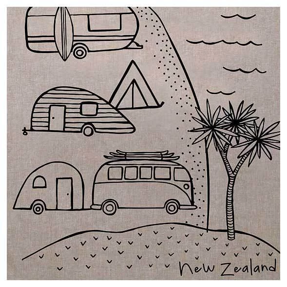 Karen Design Kiwiana NZ Camping Tea Towel