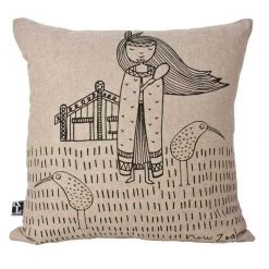 Karen Design NZ Kiwi Girl Cushion Cover (40cm) Kiwiana