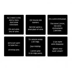Karen Design Humorous Wine Coasters V3 – Black (6pc)