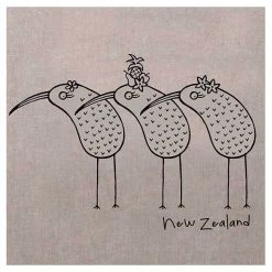 Karen Design NZ Kiwis Tea Towel