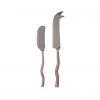 Jason Wavy Handled Cheese & Pate Knife Set Metallics