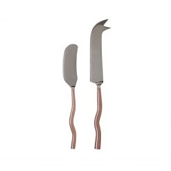 Jason Wavy Handled Cheese & Pate Knife Set Metallics