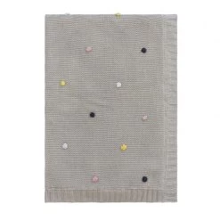Linens & More BABY & TODDLER GIFTS Pom Pom Knitted Baby Blanket