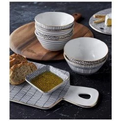 Davis & Waddell Amhara Bowl – Grid (12cm) Monochrome