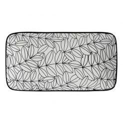 Annabel Trends Outline Leaf Tapa Tray Monochrome