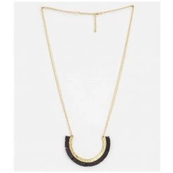 Stella & Gemma Black Cotton Arc Necklace