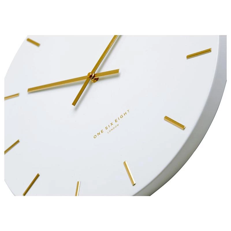 One Six Eight Metallics White Luca Clock (40cm)