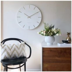 One Six Eight Metallics White Luca Clock (40cm)