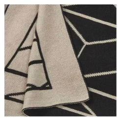 Amalfi Reversible Empire Knit Throw – Black & Grey