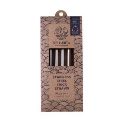 Save Planet A Stainless Steel Thick Straws (4pk)