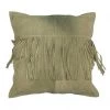 Le Forge Suede Fringe Cushion - Fawn