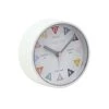 London Clock Company Monochrome Tell The Time Alarm Clock - White