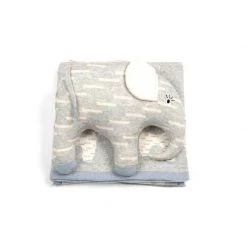 Indus Design BABY & TODDLER GIFTS Elephant Baby Blanket & Cushion Toy Gift Set - Blue