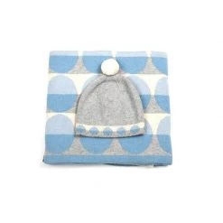Indus Design BABY & TODDLER GIFTS Baby Blanket & Hat Gift Set - Blue