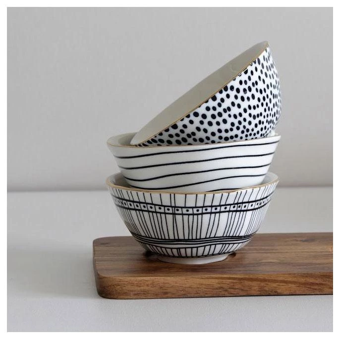 Davis & Waddell Amhara Bowl β Grid (12cm) Monochrome