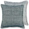 Madras Link Haze Jacquard Cushion – Blue/Off White (50cm) Coastal