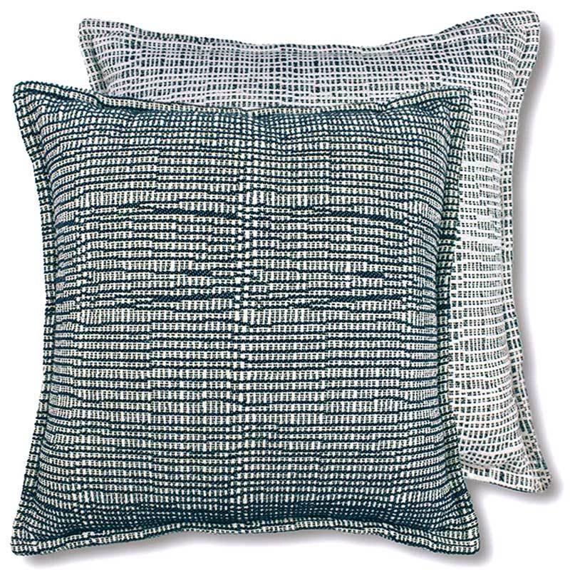 Madras Link Haze Jacquard Cushion โ Blue/Off White (50cm) Coastal