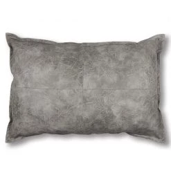 Madras Link Country Style Boston Faux Leather Rectangle Cushion - Grey (60cm)