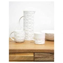 Jennifer Dumet Chiseled Jug - Matte White Last Chance - Final Few