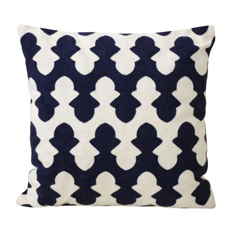 LaVida Embroidered Navy Royal Cushion (45cm) Cushions