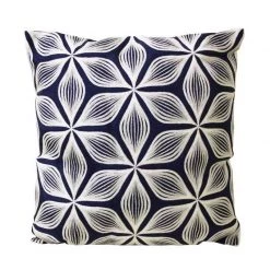 LaVida Embroidered Navy Floral Cushion (45cm) Country Style