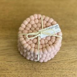 Sheepish Design NZ Wool Coasters – Blush