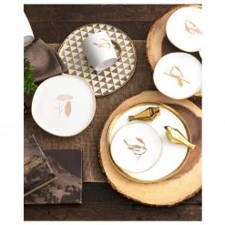 Rosanna Inc Metallics Timberline Gold Bird Salt & Pepper Shakers