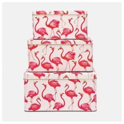Sara Miller Square Flamingo Cake Tin Set/3 CANISTERS & TINS
