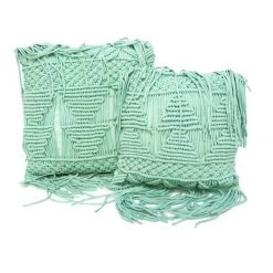 Stoneleigh & Roberson Turquoise Macrame Cushion (45cm)