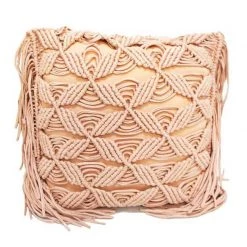 Stoneleigh & Roberson Pink Macrame Cushion (45cm) Cushions