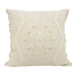 Banyan Home Intan Fringe Cushion (50cm) Coastal