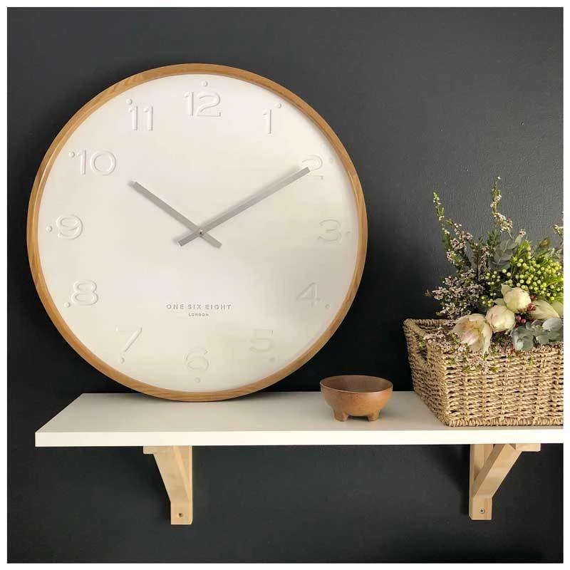 One Six Eight Coastal Freya White Wall Clock (50cm)