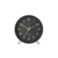 Karlsson Lofty Alarm Clock With Light - Black Monochrome