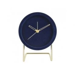 Karlsson Lush Velvet Alarm Clock - Dark Blue
