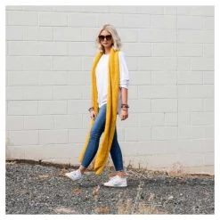Stella & Gemma SCARVES, CLOTHING & FASHION ACCESSORIES Long Woven Chunky Knit Scarf - Mustard