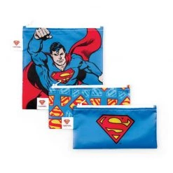Bumkins Snack Bag Combo 3pk - Superman Reusable & Eco Friendly