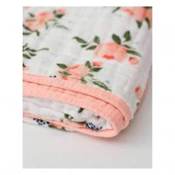 Little Unicorn Country Style Cotton Muslin Quilt – Watercolour Roses