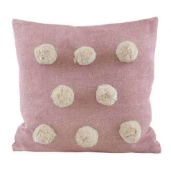Raine & Humble Country Style Pink Pom Pom Cushion