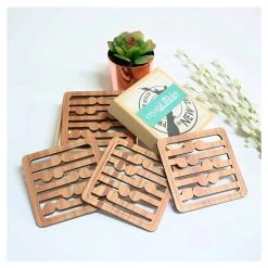 Crystal Ashley Koru Coasters (4pc) Kiwiana