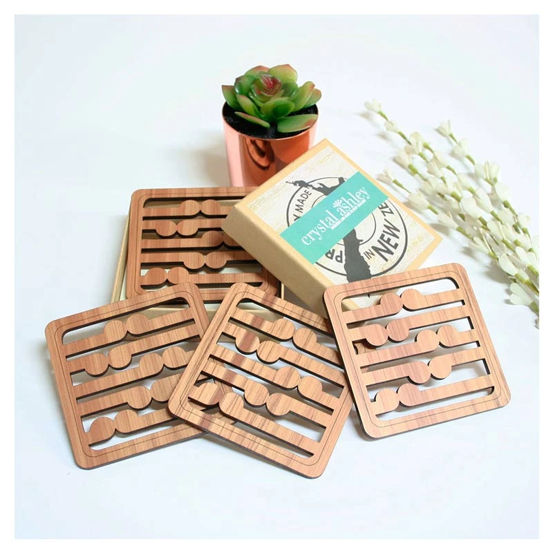 Crystal Ashley Koru Coasters (4pc) Kiwiana