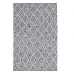 Handcrafted Cream Cross Wool Rug