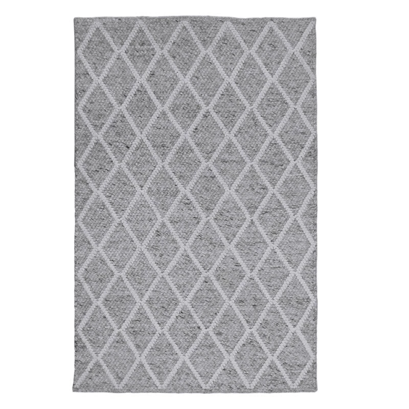 Handcrafted Cream Cross Wool Rug