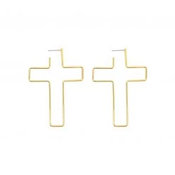 Olive & Tiger Last Chance - Final Few Harbin Cross Earrings - Gold