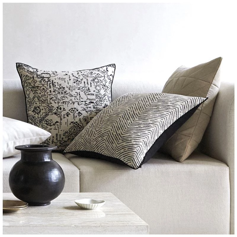 Weave Last Chance - Final Few Urban Sanctuary Carillo Linen Cushion β Onyx (50cm)