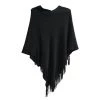 Urban Products Last Chance - Final Few Black Tassel Poncho