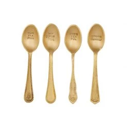 Davis & Waddell Embossed Brass Teaspoon Set Last Chance - Final Few