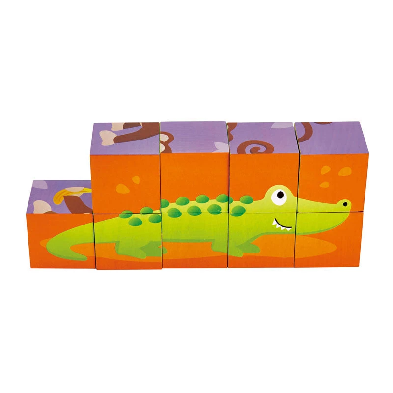 Hape Jungle Animal Block Puzzle (9pc)